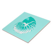 Nautilusシェル – ターコイズ、アクアと白 タイル (側面)