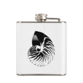 Nautilusシェル – 黒、灰色、白 フラスク (裏面)