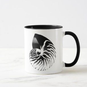 Nautilusシェル – 黒、灰色、白 マグカップ