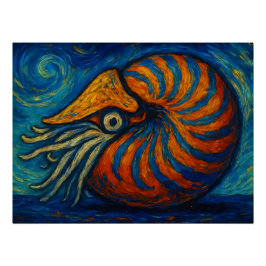 Nautilus im van Gogh Stil ポスター