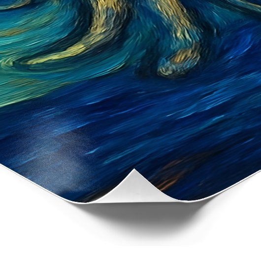 Nautilus im van Gogh Stil ポスター (コーナー)