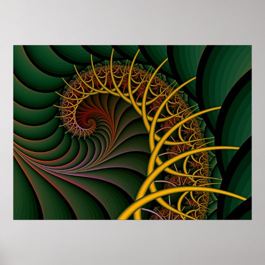 Nautilus Inner Float Chambers - Fractal Art ポスター (正面)