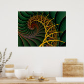 Nautilus Inner Float Chambers - Fractal Art ポスター (キッチン)