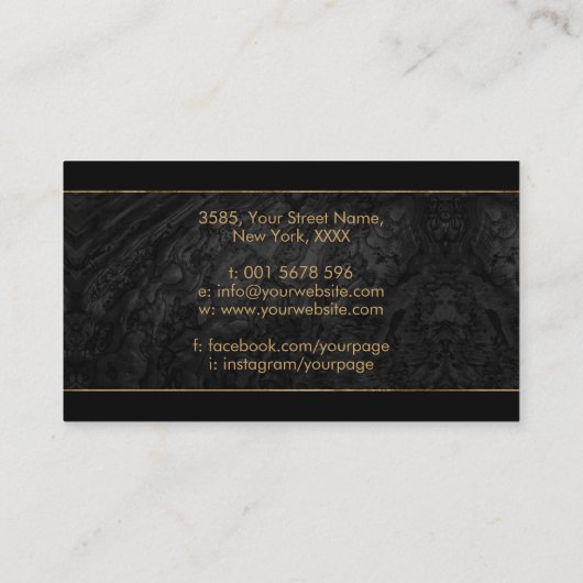 Nautilus Shell – ペールとブラックアワビ 名刺 (裏面)