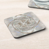 Nautilus Shell – 真珠と金ゴールドの母 コースター (左側)