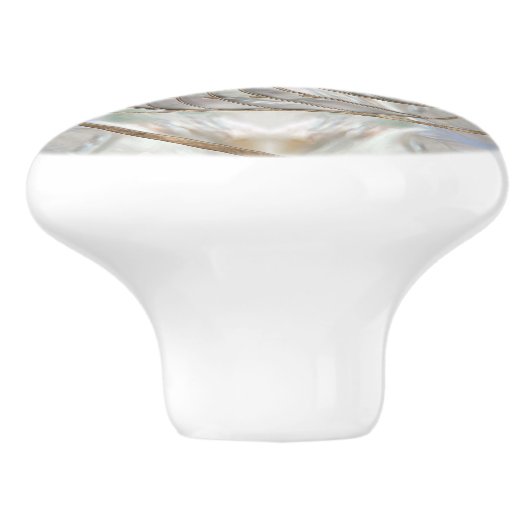 Nautilus Shell – 真珠と金ゴールドの母 セラミックノブ (側面)