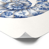 Nautilus Shell - Coastal Blue on Beige Wall Art ポスター (角)