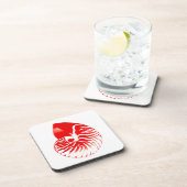 Nautilus shell - dark red and white コースター (右側)
