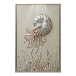 Nautilus Shell Ocean Wall Art ポスター