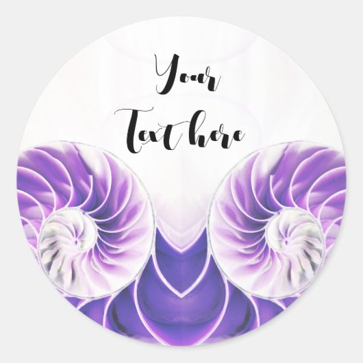 nautilus shell seashell fibonacciステッカー ラウンドシール (正面)