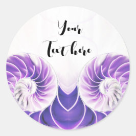 nautilus shell seashell fibonacciステッカー ラウンドシール