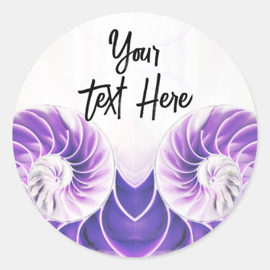 nautilus shell seashell fibonacciステッカー ラウンドシール (正面)