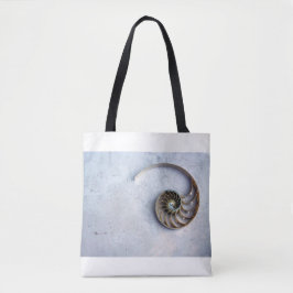 nautilus shell seashell fibonacci swirl tote bag トートバッグ