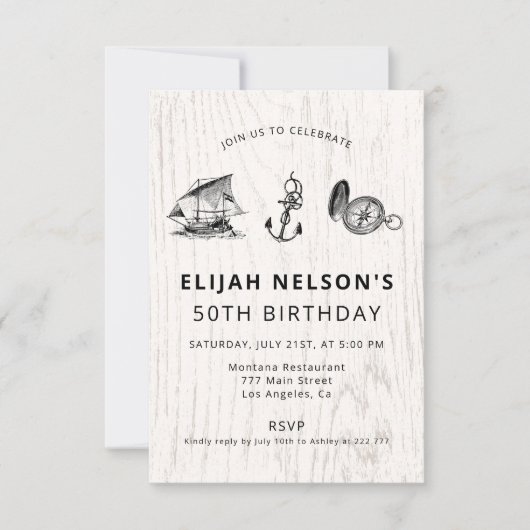 Nautilus Symbols誕生日 招待状 (正面)