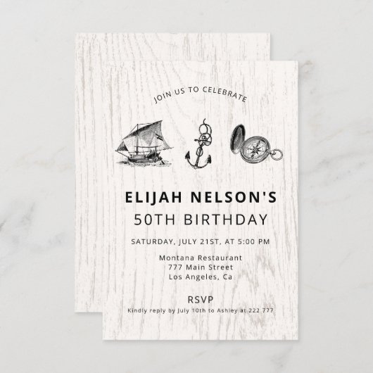 Nautilus Symbols誕生日 招待状 (正面/裏面)