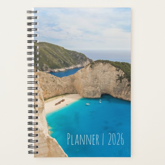 Navagio Beach Greece – Shipwreck Beach Calendar プランナー手帳 (正面)
