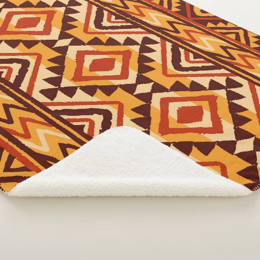 Navajo民族オーナメント:ヴィンテージシームレス シェルパブランケット (3/4)