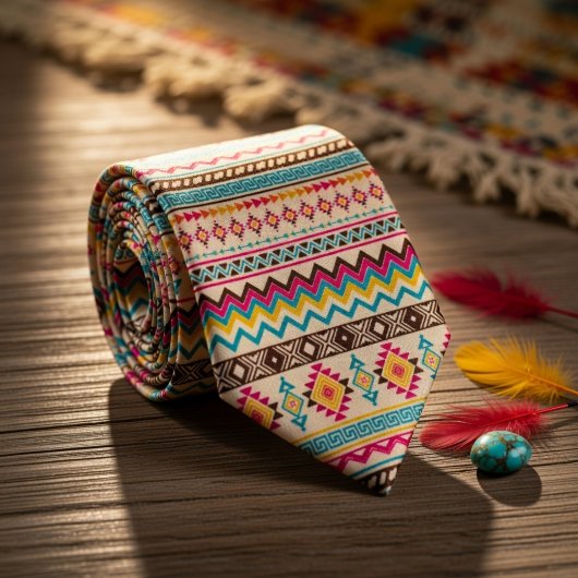 Navajo Aztec Tribal Native American Pattern ネクタイ