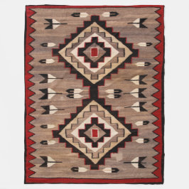 NAVAJO FEATHER PATTERN TAPESTRY 1900 reprint     フリースブランケット
