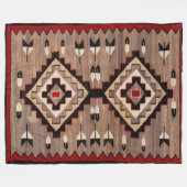 NAVAJO FEATHER PATTERN TAPESTRY 1900 reprint     フリースブランケット (正面(横))