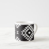 Navajo Geometric:白黒Tribal. エスプレッソカップ (正面右)