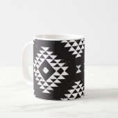 Navajo Geometric:白黒Tribal. コーヒーマグカップ (正面左)