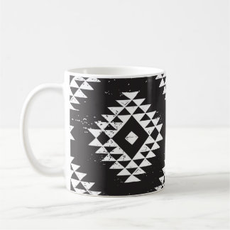 Navajo Geometric:白黒Tribal. コーヒーマグカップ