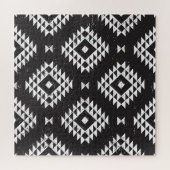 Navajo Geometric:白黒Tribal. ジグソーパズル (横)