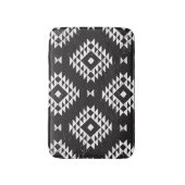 Navajo Geometric:白黒Tribal. バスマット (正面縦)