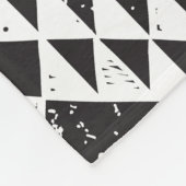 Navajo Geometric:白黒Tribal. フリースブランケット (角)