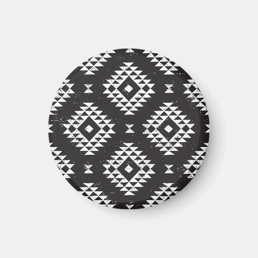 Navajo Geometric:白黒Tribal. マグネット (正面)