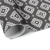 Navajo Geometric:白黒Tribal. ラッピングペーパー (ロールコーナー)