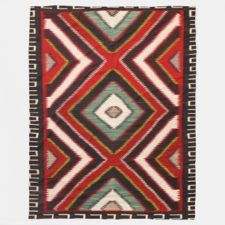 Navajo Horse Saddle Blanket 1890s Print フリースブランケット