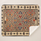 NAVAJO HORSE SADDLE BLANKET PRINT FROM 1900 シェルパブランケット (正面(横))