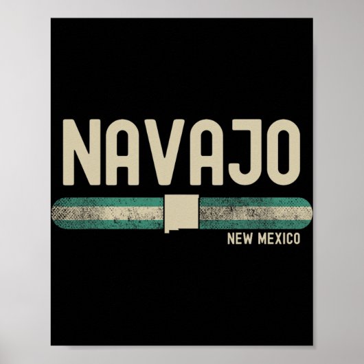 Navajo Nm New Mexico Travel &amp; 80s Style  ポスター (正面)