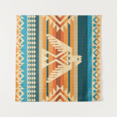 Navajo style abstract seamless pattern with eagle タペストリー (正面(横))
