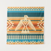Navajo style abstract seamless pattern with eagle タペストリー (正面)