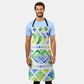 Navajo Tribute：水彩トライバル王 エプロン (着用した状態)