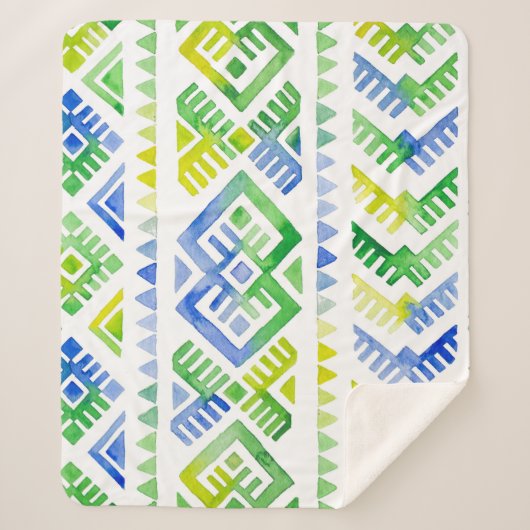 Navajo Tribute：水彩トライバル王 シェルパブランケット (正面)