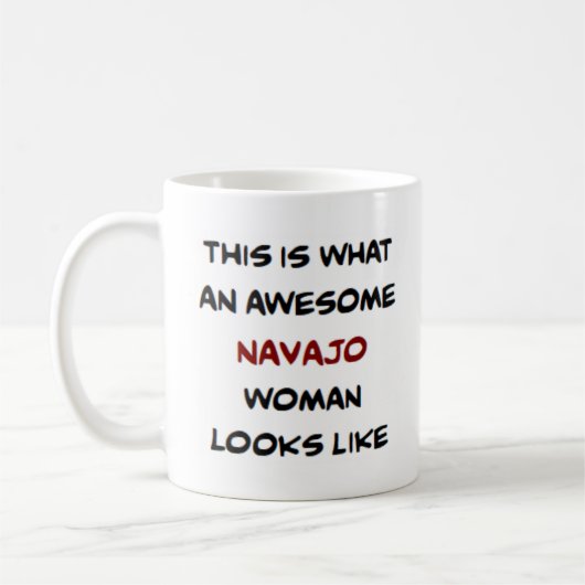 navajo woman, awesome coffee mug コーヒーマグカップ (左)