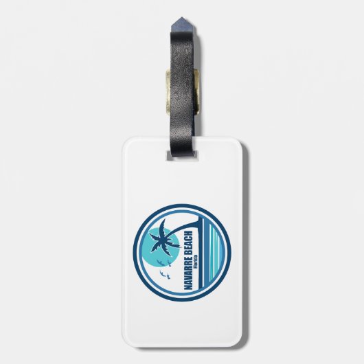 Navarre Beach Florida Palm Tree Birds ラゲッジタグ (裏面縦)