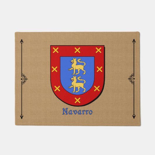 Navarro Historical Shield on Burlap Background ドアマット (正面)