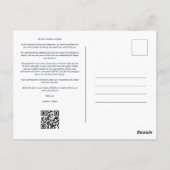 Navi Blue & Gold Minimal Initials Simple 4 Photos ポストカード (裏面)