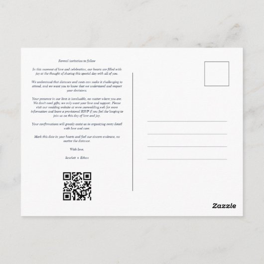 Navi Blue & Gold Minimal Initials Simple 4 Photos ポストカード (裏面)