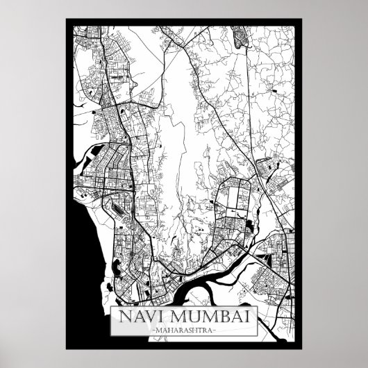 Navi Mumbai Maharashtra Map ポスター (正面)