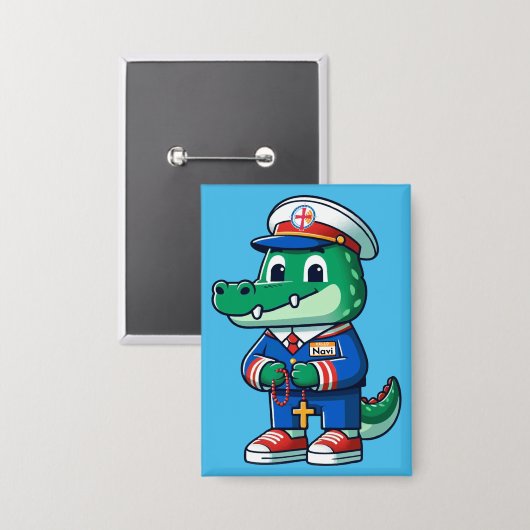 NAVI the Gator pin 缶バッジ (正面/裏面)