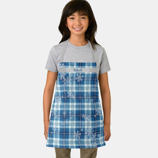  Navidad Elegante Cuadriculado Azul  エプロン (インサイチュ)
