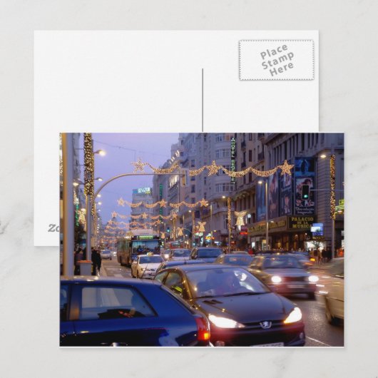 Navidad en la Gran Vía de Madrid ポストカード (正面/裏面)