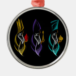 Navidad Reyes Magos estilo bordado メタルオーナメント