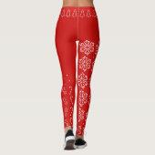 Navideños Rojos con Lazo, Copos de Nieve y arboles レギンス (裏面)
